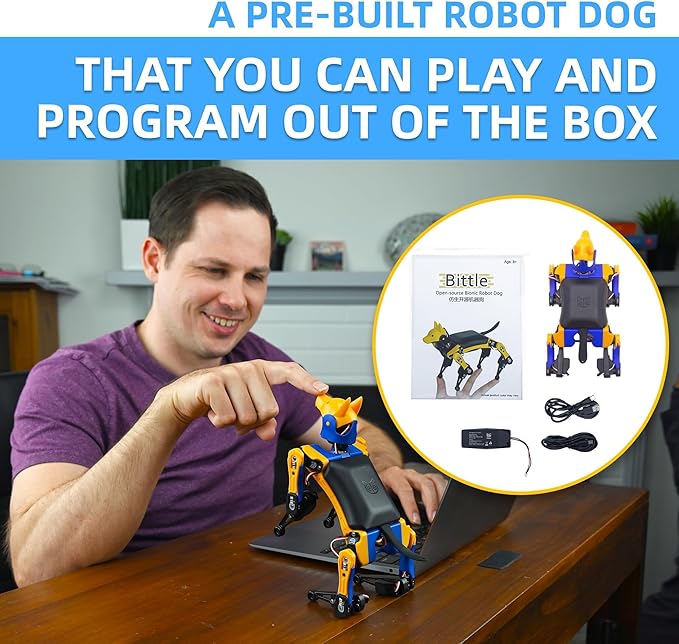 Petoi Bittle Robot Dog STEM Kit(Pre-Assembled) | Smart Coding Kit, App Control IoT Pet Robotic Dog | Programmable Open Source DIY STEM Kit & Robotics Education for Engineers, Geeks, & Teens