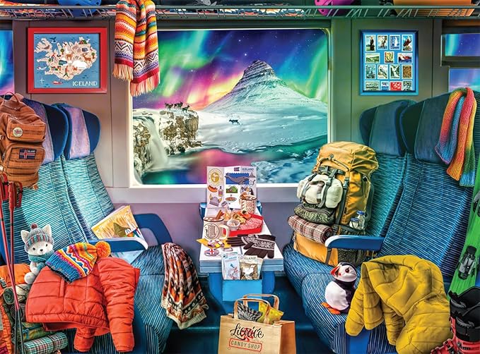 Buffalo Games Jigsaw Puzzles for Adults 1000 Pieces - Lars Stewart - Iceland Train Journey - Hard Adult Puzzle with Reference Poster, Fun, Unique & Challenging for All Abilities, Large 26.75 x 19.75