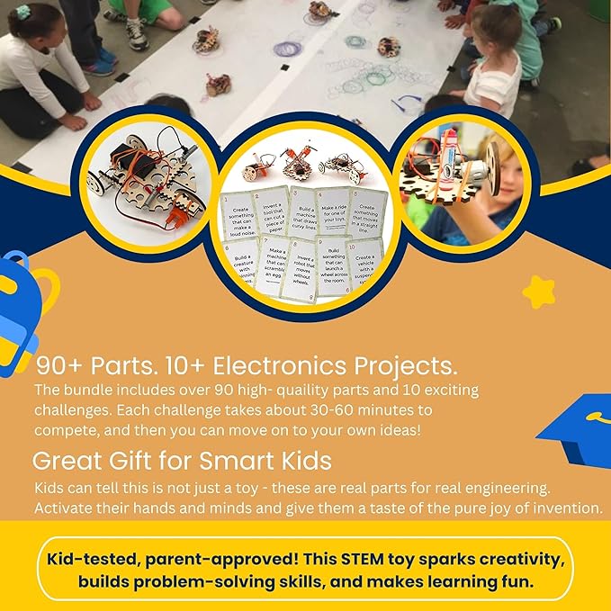 Robotics Engineering Kit | Designed by Scientists | 50 Plus Parts | 10 Plus STEM Projects for Kids 8 to 12 | Learn Electronics, Science | Grow Creativity, Grit | DIY Inventor Toy Gift