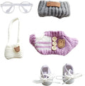 15cm & 17cm Doll Clothes Outfits Set - Premium Dress Up Bundle with Exquisite Accessories | Soft Fabric Fashion Doll Costume for 15-17cm Dolls (Purple-5)