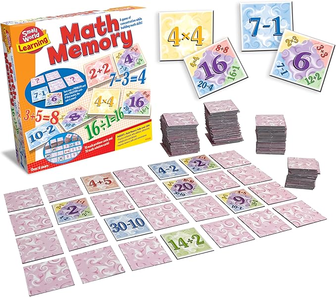 Math Games for Kids Ages 6-8, 8-12, Math Memory Card Game Memory Matching Game, Math Manipulatives 1st, 2nd, 3rd, 4th, 5th Grade