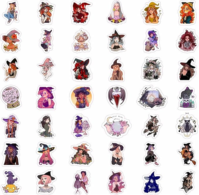 BulbaCraft Witch Stickers, Witchy Stickers, Witchy Gifts, Witch Party Favors, Gifts for Women & Men