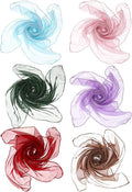Boao 6 Pieces Chiffon Scarf 1950s Square Neck Head Scarfs Vintage Soft Polyester for Women Lady