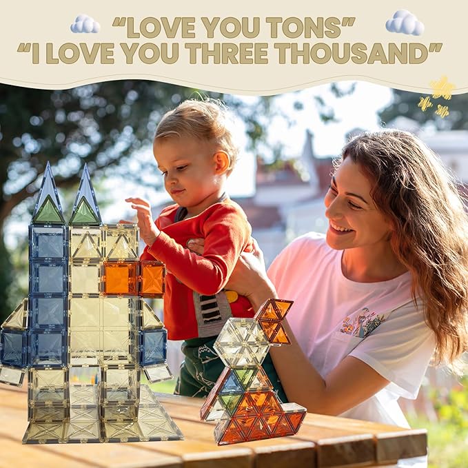 Magnetic Tiles, 100PCS Magnetic Blocks for Kids, 3D Diamond Magnet Tiles Building Blocks for Toddlers, Construction STEM Magnet Toys Gift for 3+ Year Old Boys and Girls