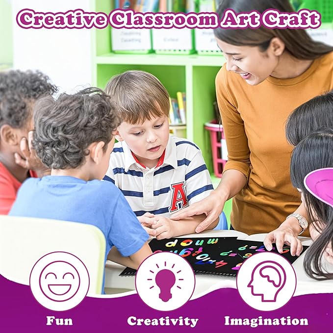Scratch Art for Kids: 36 Pack Rainbow Scratch Paper Party Favors - Art Crafts Notebook Suitable for Birthday Gifts/School Crafts Kit/Classroom Prizes for Girls and Boys Aged 4-12