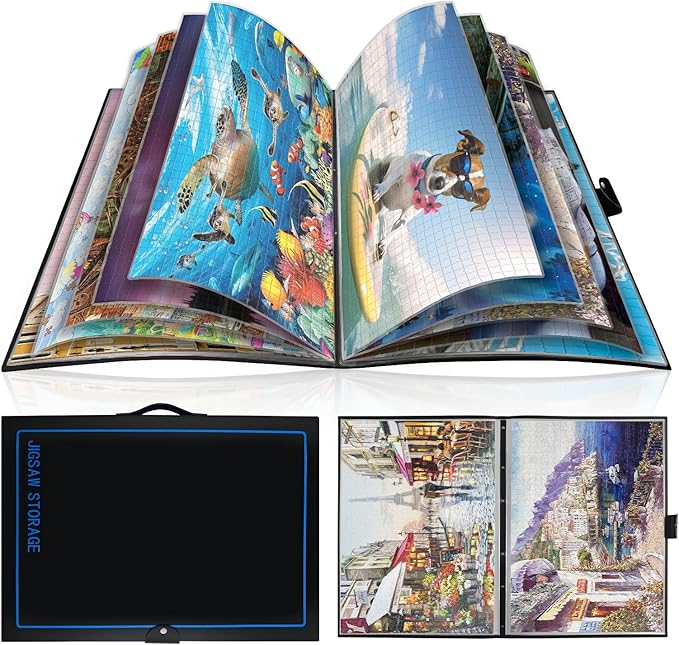 ALL4JIG Puzzle Storage Folder Keeper for Jigsaw Enthusiasts Puzzle Space-Saving Organizer Accessories for Adults Holds 20 Puzzles, HD Film Pockets