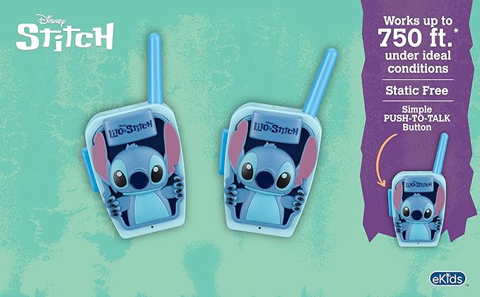 eKids Stitch Walkie Talkies for Kids, Indoor and Outdoor Toys Designed for Fans of Stitch Toys