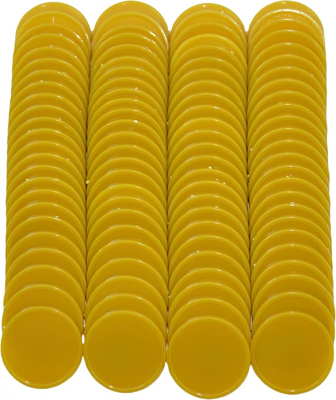 Smartdealspro Set of 100 25MM/1 Inch Opaque Plastic Learning Counting Counters Poker Chips (Golden)