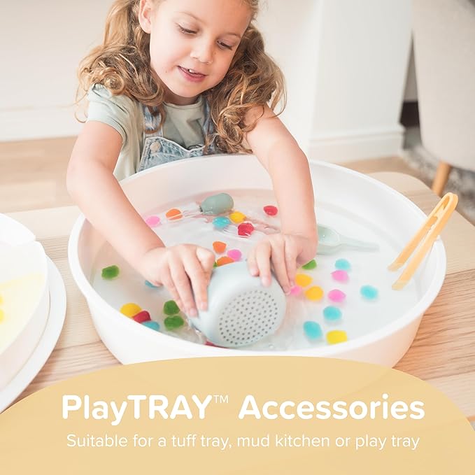 Inspire My Play - 3 x Nesting Bowls and Sieve - Perfect for Sensory PlayTray - Sensory Bin Accessories - Special Education Classroom Supplies - Montessori Education Toys - Coral