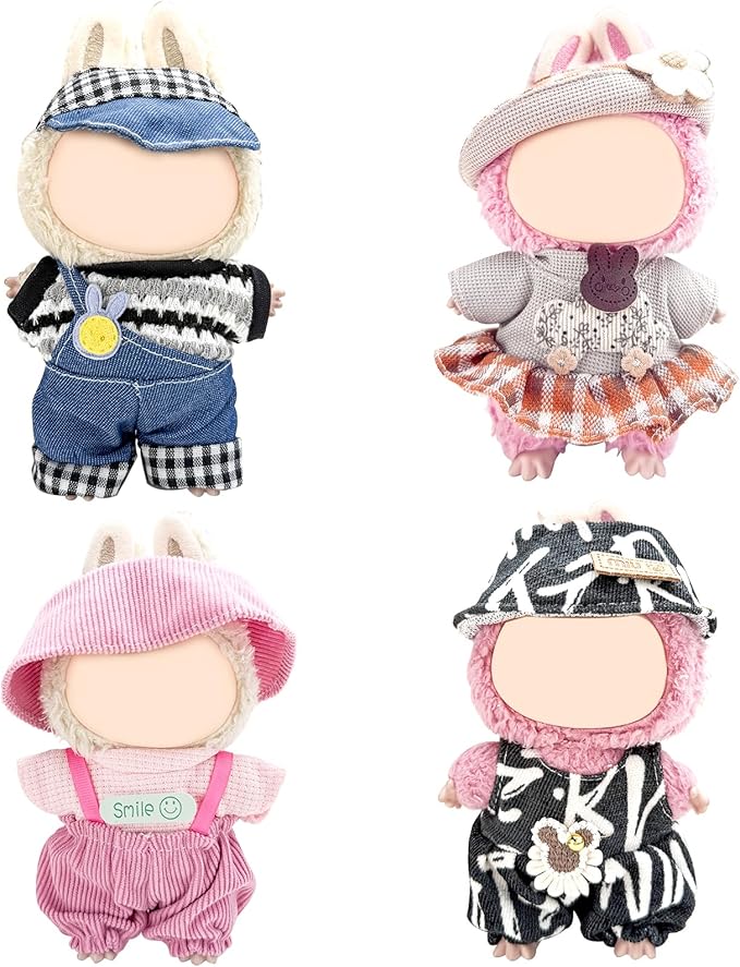 4 Pack—17 cm Doll Clothes for Cute Accessories for Fashion，Perfect for Play & Display, Dolls Clothing Girl Chic Style Set Elegant Dress Accessories(No Dolls and Shoes) (Set I)