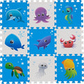 Puzzle Play Mat, Foam Floor Tiles, Children’s Foam Puzzle Mat Baby Floor Play Mat 34×34 Inches Sea World 9 Pieces