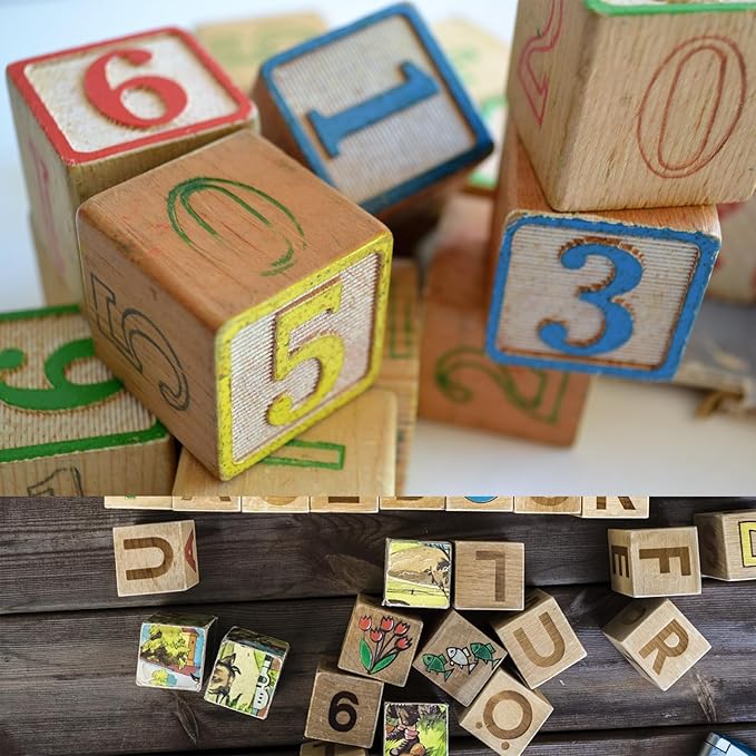 Wooden Cubes,Pack of 100 Unfinished Wood Blocks for Crafting,3/4inch Wood Square Blocks for Crafts Making & DIY Projects & Decor