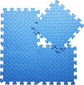 Coolcandy EVA Foam Play Mat, 16 Tiles Colorful Baby Play Mat, Square Kids Playmat with Solid Colored, 0.4" Thickened Interlocking Foam Floor Tiles, Puzzle Play Mat for Baby Lying, Playing (Blue)