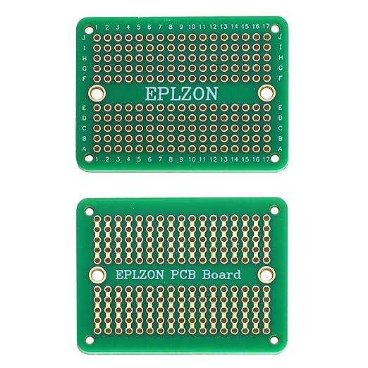 Solderable Breadboard Mini PCB Board Gold-Plated Solder Breadboard for DIY Electronics Projects Apply to Soldering Projects 2.0"x1.5" Mixed Color(Pack of 10 Pcs,Green)