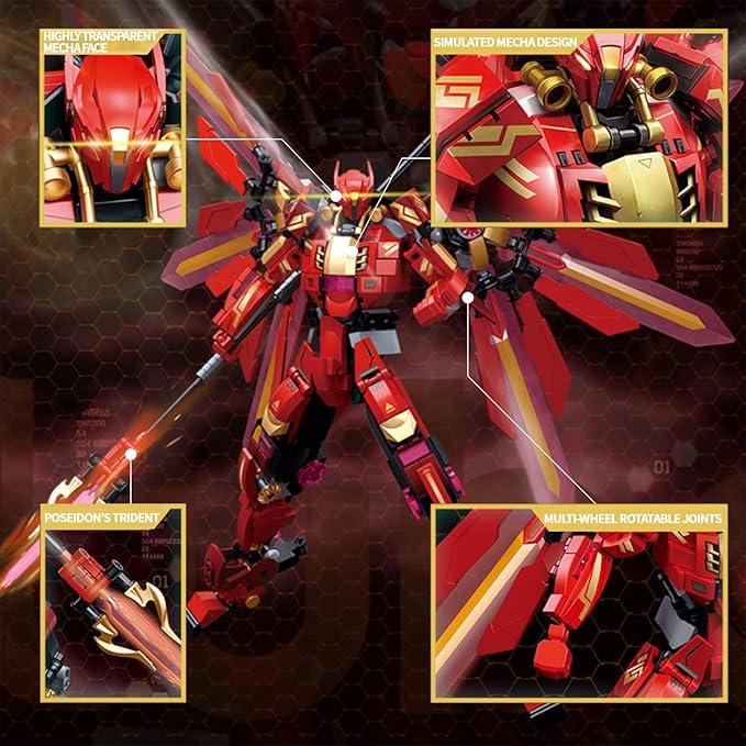 Transforming Mech Robot Building Block Sets,Destroy Warrior City Action Mechs Model Kit Toys Gift for Adults and Kids Boys 6 7 8 10+ 511 Pieces