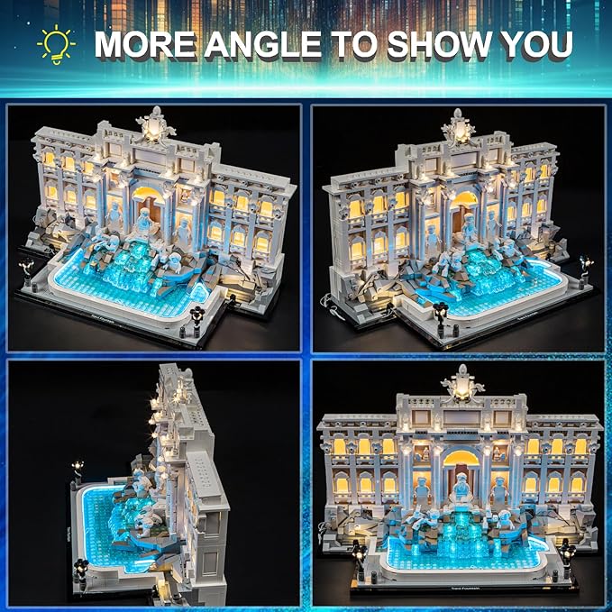 LED Light Kit for Lego Trevi Fountain 21062 Set, Compatible with Lego 21062 Building Blocks Model(Not Include Blocks Set)