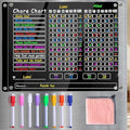 Acrylic Magnetic Chore Chart for Kids Multiple Kids，15"x11.8" Clear Dry Erase Reward Chart -Behavior and Responsibility Refrigerator Board for at Home Kids, Teens(w/ 8 Markers & Towel)