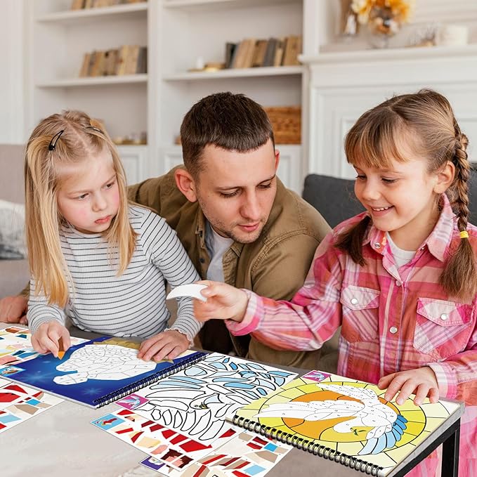 TBEEJ 2PCS Bible Crafts for Kids Ages 4-8 Sticker Paint Books Airplane Activities Includes Christian Jesus Angel Adam&Eve and More Designs Gift Party Create 20 Pictures（Sticker Sheets are Separate）
