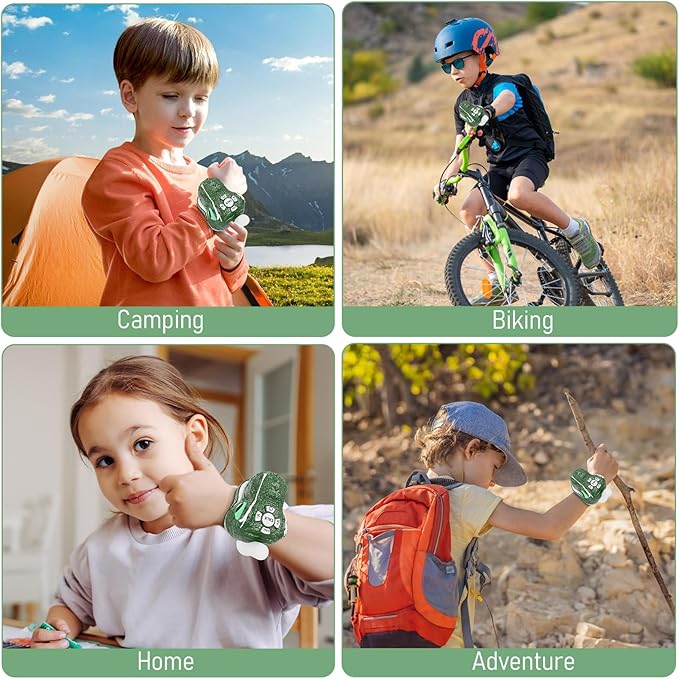 Dinosaur Walkie Talkies for Kids 2 Pack Camping Gear T-Rex Outdoor Toys for Boys Age 3-12 Year Old 3 Channel Long Range Birthday Gifts Easter Christmas Stocking Stuffers