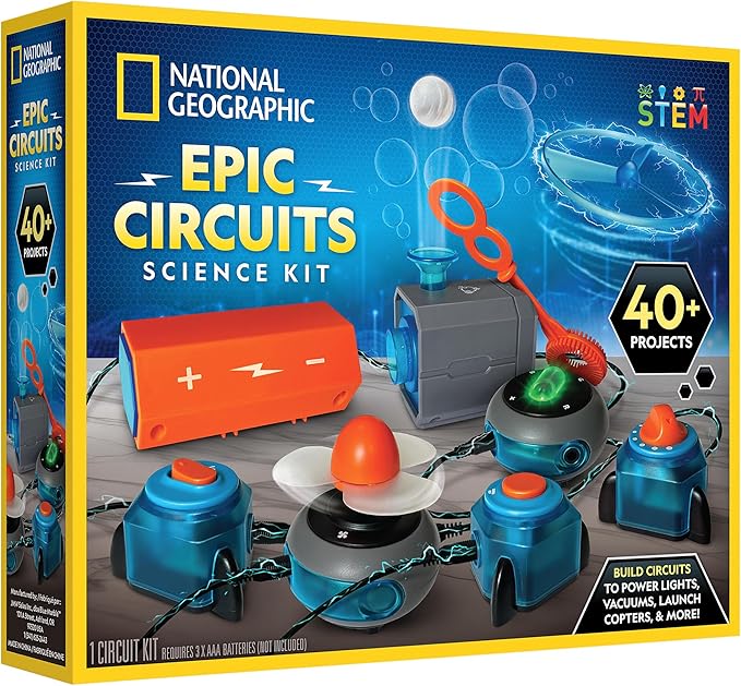 National Geographic Circuit Maker - Electronics Kit for Kids with 40 Electrical Circuit Projects, Electric STEM Toy
