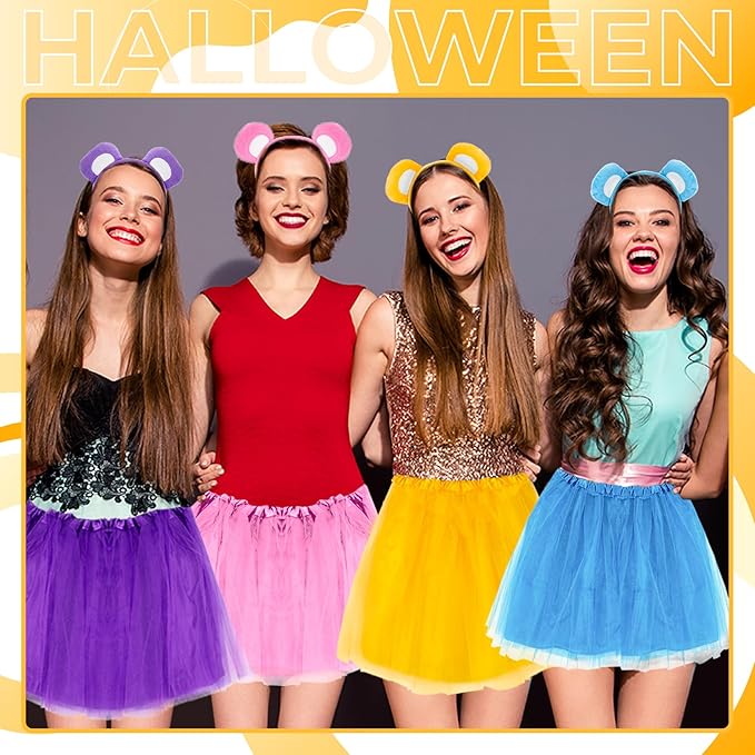 Halloween Bear Costume Accessories Bear Ear Headband and Tutu Skirt Set for Halloween Cosplay Party Dress Up