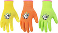HANDLANDY 3 Pairs Kids Gardening Gloves Latex Free, Nitrile Coated Children Toddler Garden Yard Outdoor Playing Gloves for Little Girls Boys (Size S)