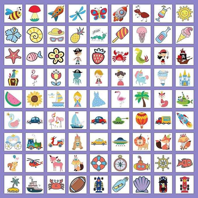 EMOME 204 Sheets Temporary Tattoos for Kids, Individually Wrapped Tattoos for Boys Girls Birthday Party Favors Supplies Goodie Bag Stuffers, Waterproof Kids Fake Tattoos Stickers