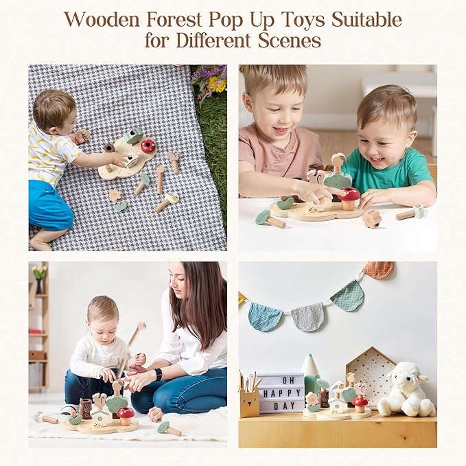 Pop Up Toy Color Sorting Wooden Toys | STEM Montessori Toys Color Matching Toy for Toddlers | Preschool Learning Educational Toy Birthday Gifts for Kids Boys Girls Ages 12 Months+