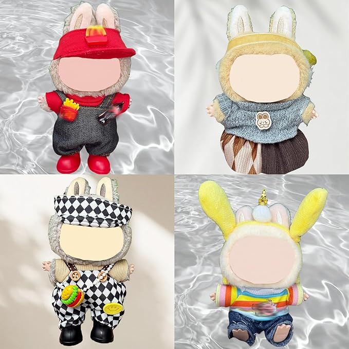 4 Pack—17cm Doll Clothes,Premium Doll Outfit with Accessories,Doll Princess Skirt,Cute Clothes Outfit for 17cm Dolls,End Dolls Fashion Clothing Set(No Dolls and Shoes) (Set A)