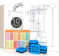 SCRIBBLEDO 10 Pack Dry Erase Division White Boards 9 x 12 Inch Whiteboards Double Sided Math Manipulatives Long Division Lapboards for Kids Students Classroom and Home 10 Whiteboard Erasers Included
