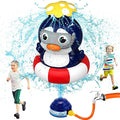 Kids Water Sprinkler Rocket Launcher – Outdoor Water Toys for Summer Backyard Play, Spinning Splash Penguin Rocket for Boys Girls Ages 3-12, Fun Gift for Garden Lawn Birthday