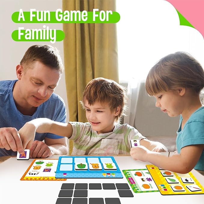 SpriteGru Magnetic First Word Matching Game, Funny Words Learning Game, Race to Collect Your Lists Educational Toy for Boys & Girls at Home
