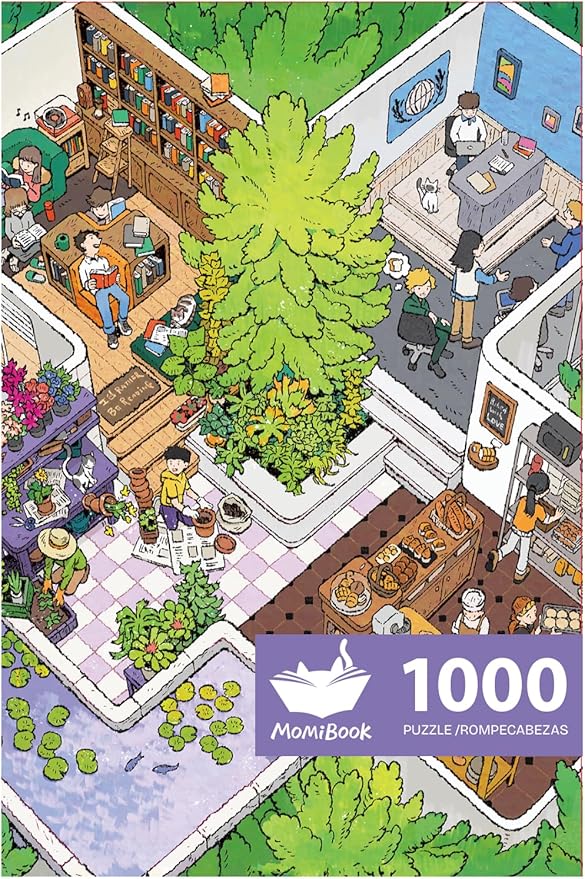 MOMIBOOK Puzzles for Adults 1000 Pieces Jigsaw Puzzles of Gathering in The Treehouse, Twinkle Laminate Painting Image Difficult Challenging Impossible Puzzle Unique Party Christmas Birthday Gifts