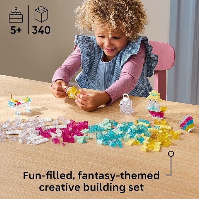 LEGO Classic Magical Transparent Box - Preschool Learning Toy for Boys and Girls, Ages 5+ - Gift for Birthdays - Beginner Construction Set - Colorful Building Bricks Toy - 11040