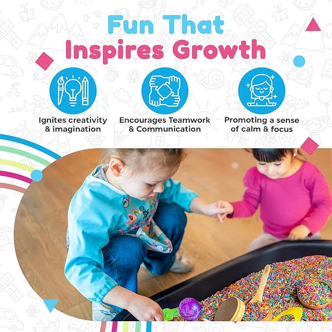 Rainbow Rice Sensory Bin Filler for Sensory Table - Colored Rice for Sensory Play (4 Cups - 2LB)