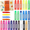 24 Colors Tempera Paint Sticks, No Mess, Quick-Drying & Non-Toxic Art Supplies, Easy-Grip for Toddlers and Kids, Works Great on Paper, Wood, Glass, Canvas, Gifts for Drawing on Various Objects