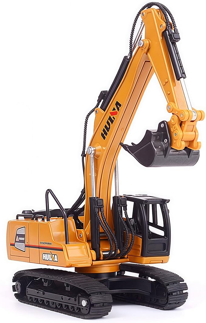 Gemini&Genius Tracked Excavator Toy for Kids, Heavy Duty Digger Construction Vehicle Toy with 360 Degrees Rotation 1:60 Scale Engineering Collectible Model Toy for Kids and Decoration for House