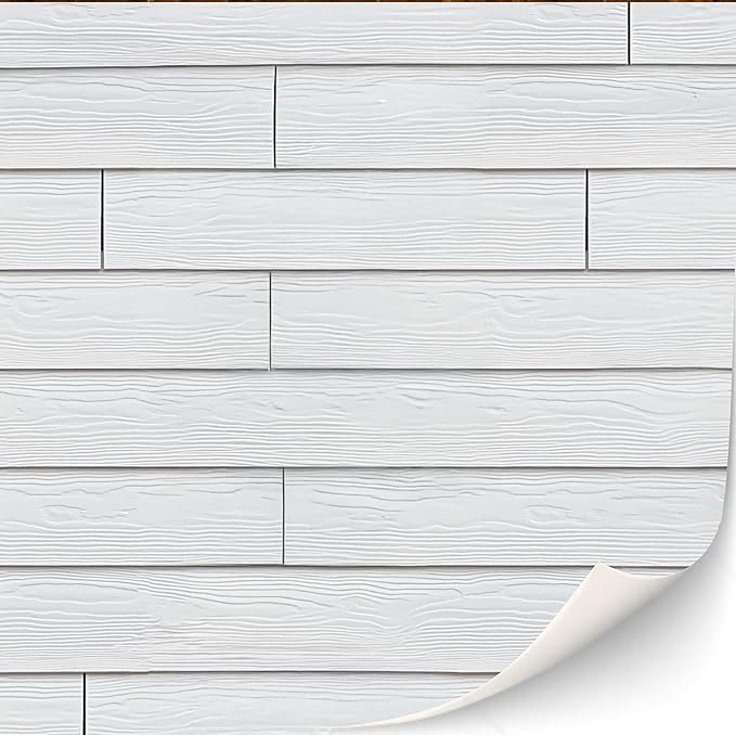 3 Sheets Self-Adhesive Wall Cladding for Dollhouse 1:12 Scale (Wood Siding (White))
