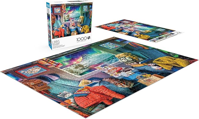 Buffalo Games Jigsaw Puzzles for Adults 1000 Pieces - Lars Stewart - Iceland Train Journey - Hard Adult Puzzle with Reference Poster, Fun, Unique & Challenging for All Abilities, Large 26.75 x 19.75