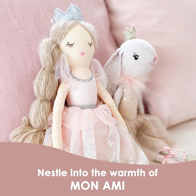 MON AMI Princess Doll Olivia – 22”, Soft & Elegant Stuffed Plush Princess Doll for Kids of All Ages, Use as Toy or Room Decor