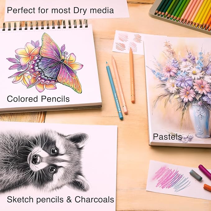 ARTISTIC EYE 9x12 Premium Sketch Book Set, 100 Sheets, Spiral Bound, 68lb (100gsm), Acid-Free Drawing Paper, Ideal for Kids, Teens & Adults (Set of 1)
