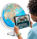 VEVOR Educational World Globe, 10 in/254 mm, Interactive Globe for Kids, with AR Golden APP, 720° Rotation, LED Night Lighting, 197 National Geographic Knowledge, STEM Toy, for Children Ages 4–10