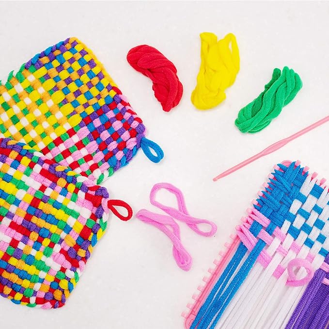 12 Colors Potholder Weaving Loom Loops Bulk Weaving Craft Loops with Multiple Colors for DIY Crafts Supplies Compatible with 7 Inch Weaving Loom(288 Pieces)