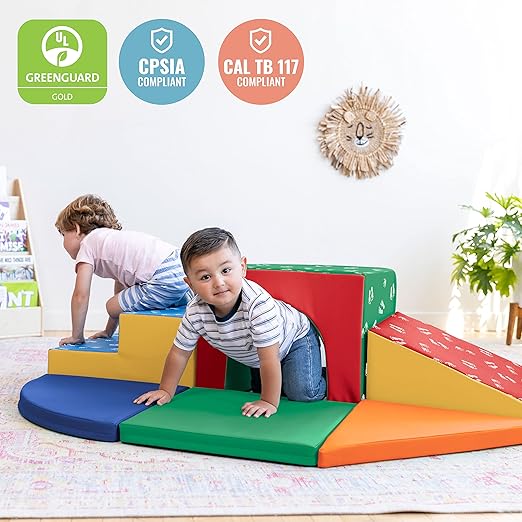 ECR4Kids SoftZone Lincoln Tunnel Climber, Toddler Playset, Assorted