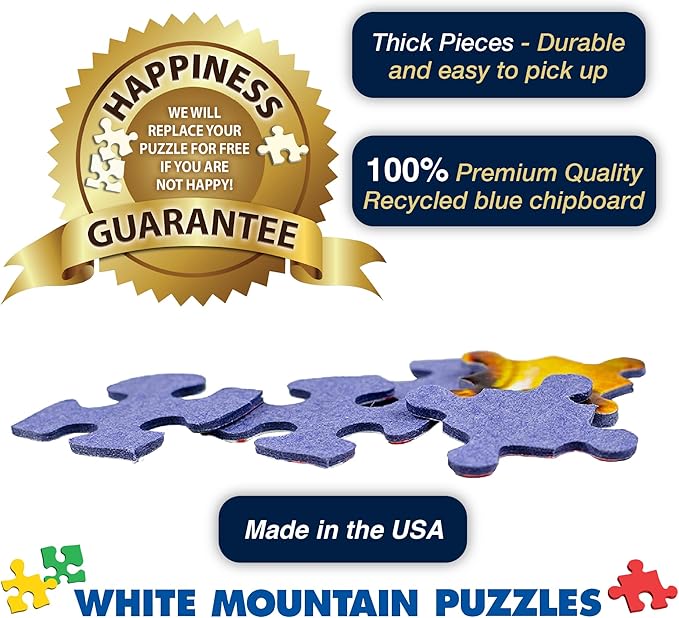 White Mountain Visiting The Snowman Winter Puzzles 500 Pieces Theme Jigsaw Puzzle for Kids Adults and Family