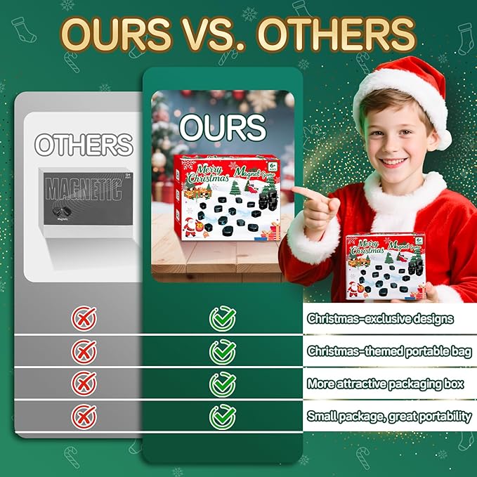 Magnet Game with String, Magnetic Game Chess for Kids Adults, Strategy Board Games for Kids 6-8-12, Christmas Family Games for Kid and Adults, Fun Version, 5-Minute Games, 2-4 Player