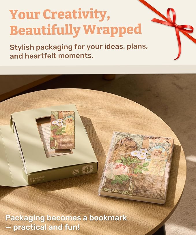 PieceRelax A5 Puzzle Journal 329 Plastic Pieces for Adults - Van Gogh - Irises - Book Cover & Notebook, Unique Puzzle Gift, Jigsaw Artwork [YA1065]