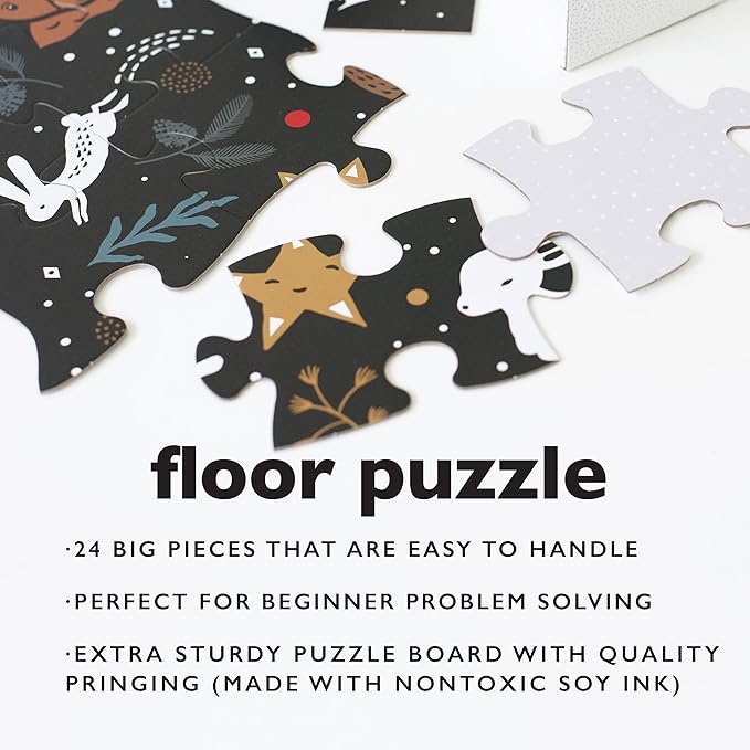 Wee Gallery Floor Puzzle, 24-Piece Jumbo Jigsaw Puzzles for Toddlers, Early Learning Activity, Cognitive and Fine Motor Skills Development, Learning Toys for Toddlers, Christmas Tree