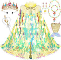 Princess Dress Up Toys Princess Dress Up Clothes Rainbow Mermaid Cape Kit 9 Pcs Gift Set for Little Girls 3-8 Years