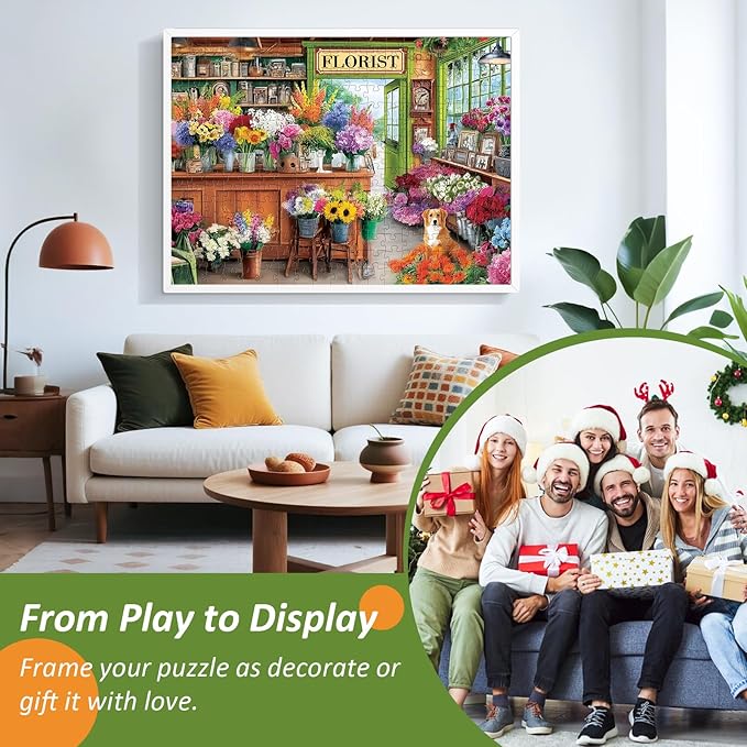 300 Piece Puzzles for Adult,All Seasons Flower Shop 300 Piece Jigsaw Puzzle,Colorful Botanical Puzzle for Kids Teen Adults,Interlock Perfectly Letter on Back,Puzzle for Family Game Nights,20.5 x 15 in